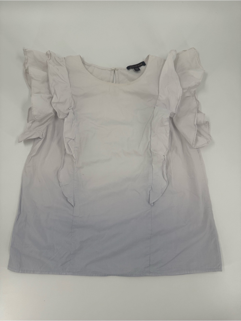 Skies Are Blue Light Blue / White Ruffle Sleeve Women's Top Size XS